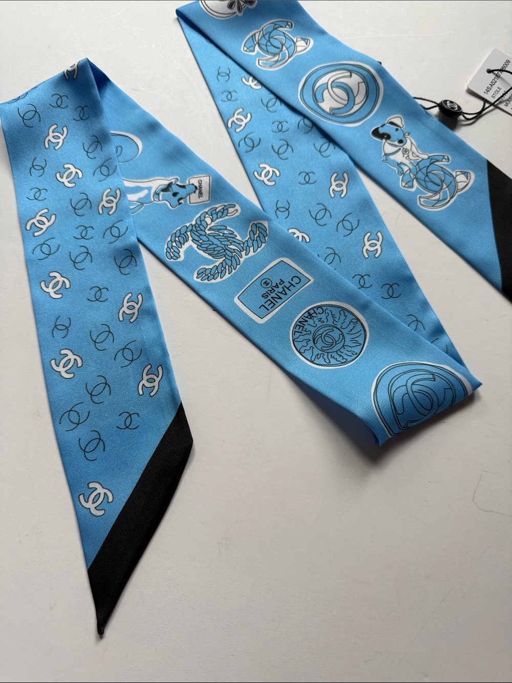 Fashion, Accessories Blue Silk Twilly Scarf - Luxury womenβs Accessory
